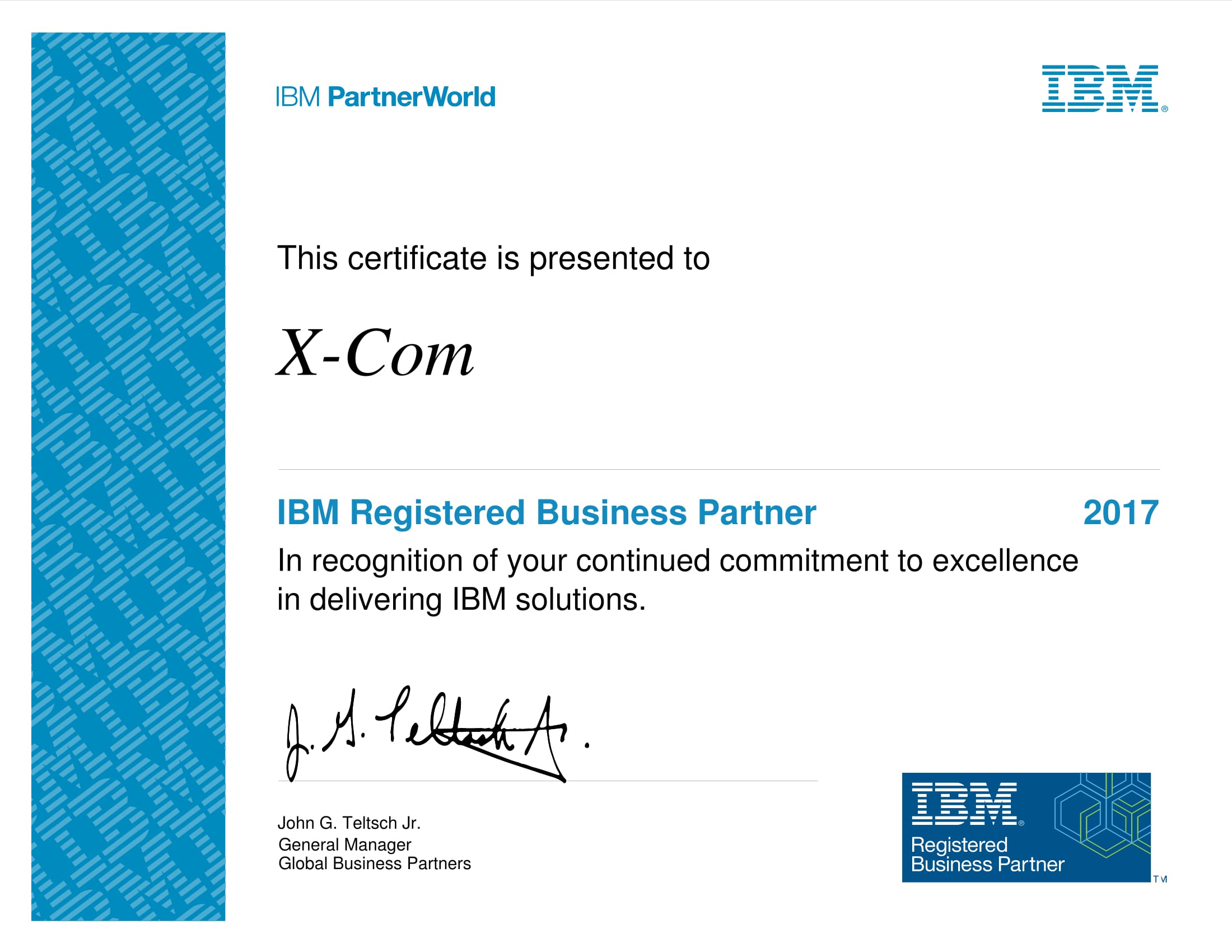 X-Com - Registered Business Partner компании IBM